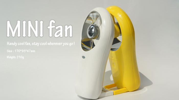 Battery power mini fan-The yellow like autumn leaves Show the figure 1